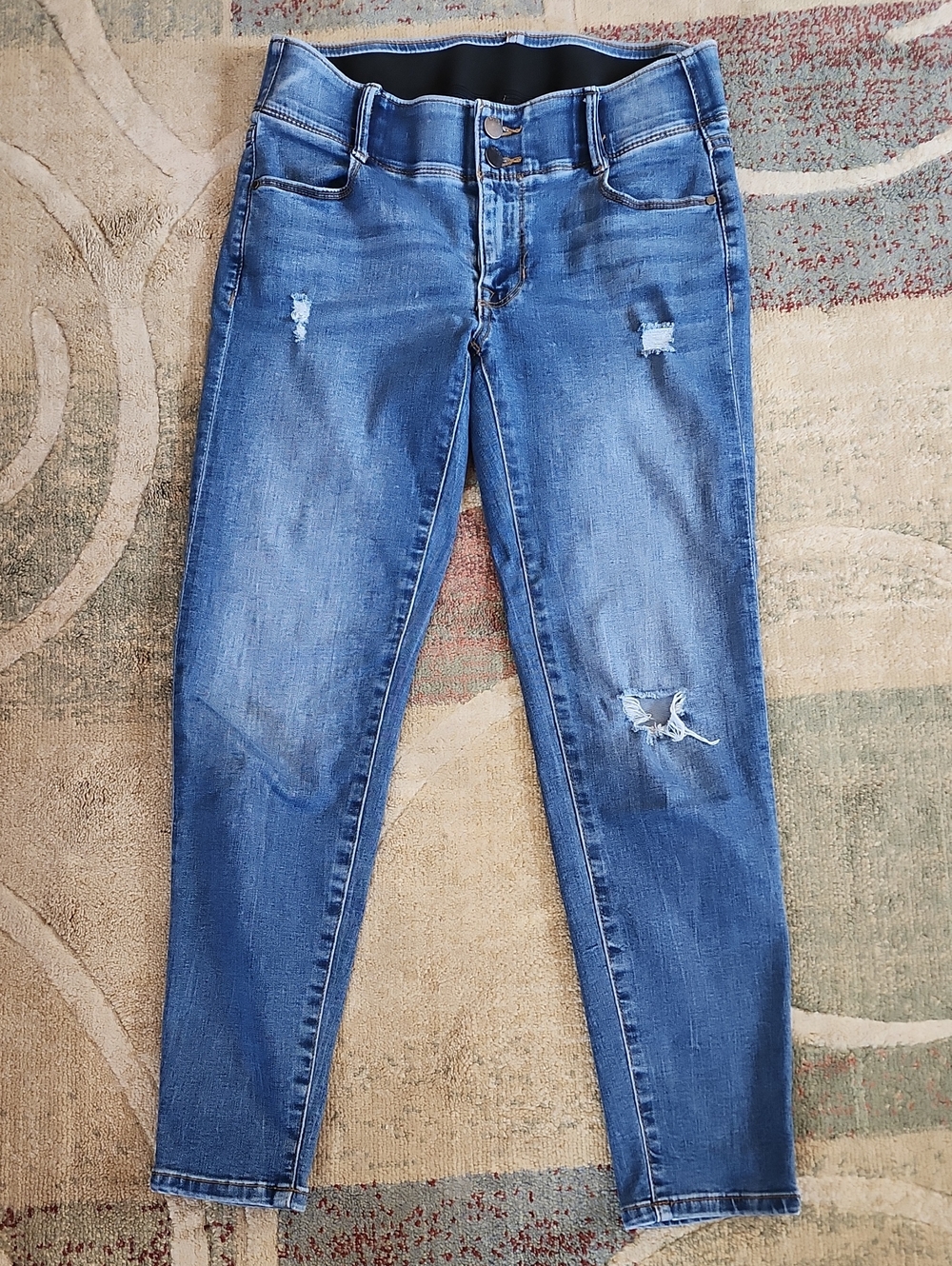 Women’s Blue Distressed Skinny Jeans